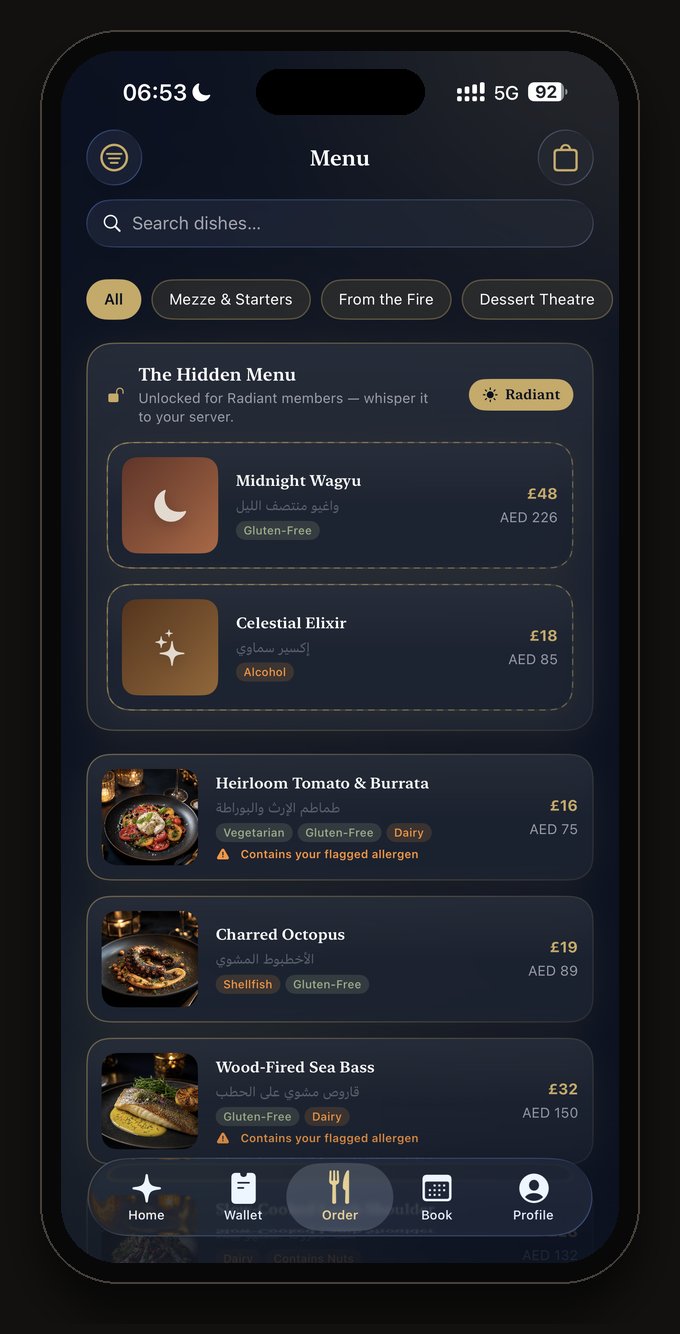 Aetheria Rewards member-only hidden menu