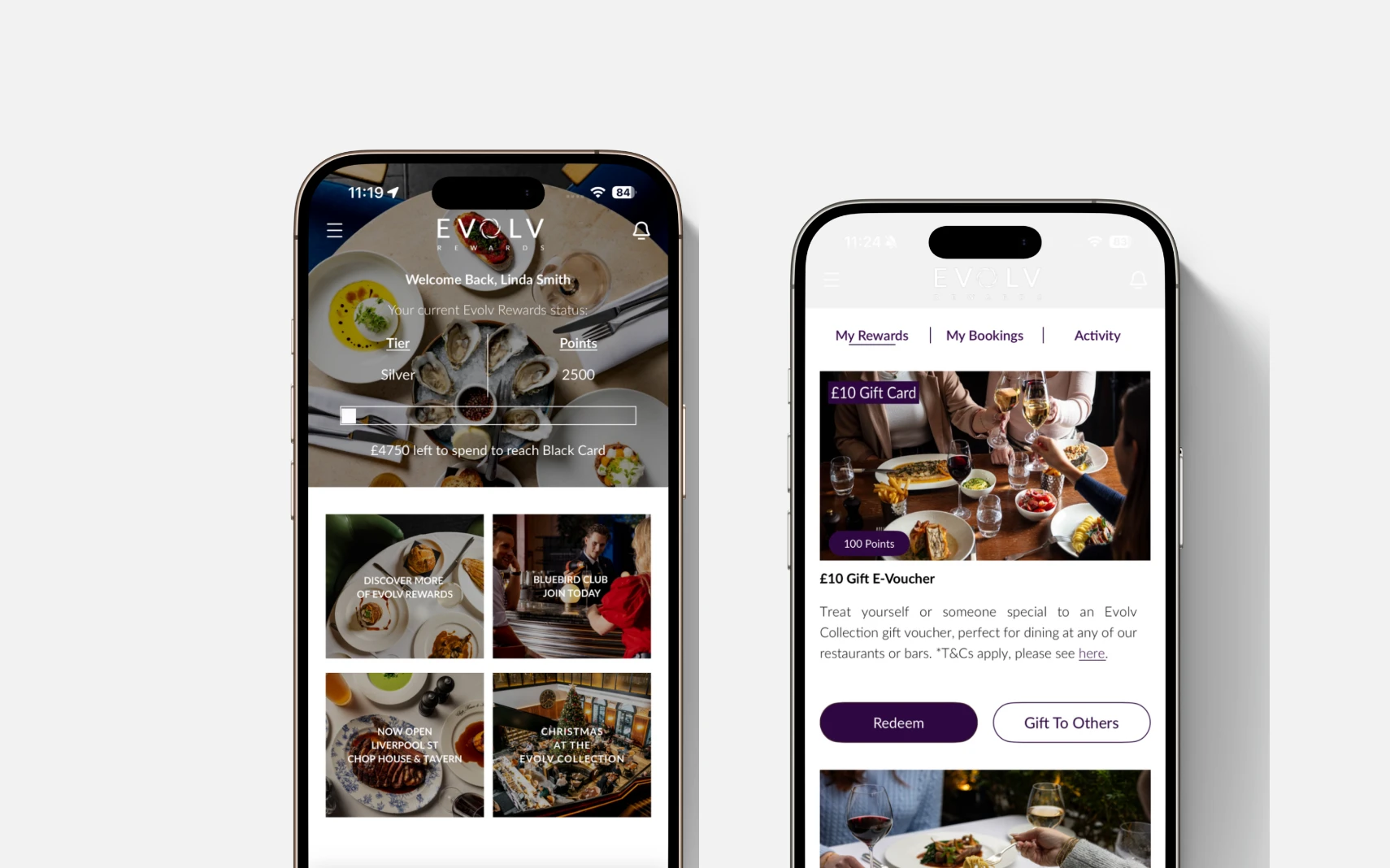 Evolv Rewards loyalty app for The Evolv Collection, formerly D&D London